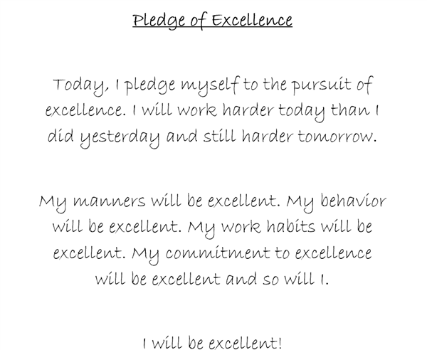 Pledge of Excellence 